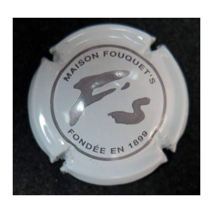 Capsule Muselet de bouteille de champagne MAISON FOUQUET'S n° 2 Blanc et gris