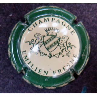 Capsule Muselet de bouteille de champagne FRESNE Emilien n° 1 contour vert foncé