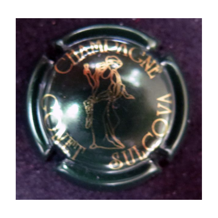 Capsule Muselet de bouteille de champagne GONET-SULCOVA n° 1 vert foncé et or