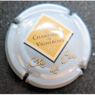 Capsule Muselet de bouteille COTE DES BAR n° 15a Fond gris argenté