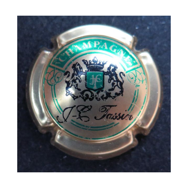 Capsule Muselet de bouteille de champagne TASSIN J. C. n° 1 Or et vert