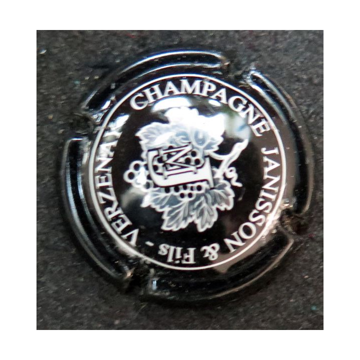 Capsule Muselet de bouteille de champagne JANISSON et Fils N° 4 Noir et argent