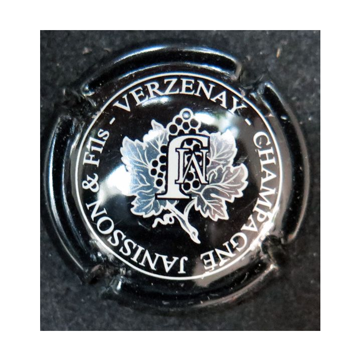 Capsule Muselet de bouteille de champagne JANISSON et Fils N° 4 Noir et argent