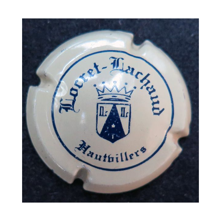 Capsule Muselet de bouteille de champagne LOCRET-LACHAUD n° 3  Crème et Bleu