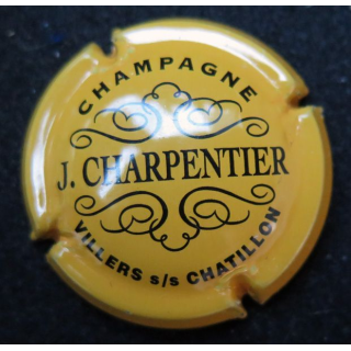 Capsule Muselet de bouteille de champagne CHARPENTIER J. n° 10  jaune et noir