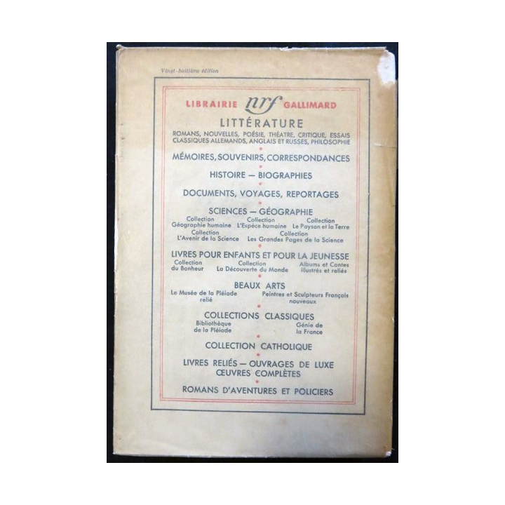 Tableau de la littérature française de Corneille à Chénier de André Gide aux éditions Gallimard 1939
