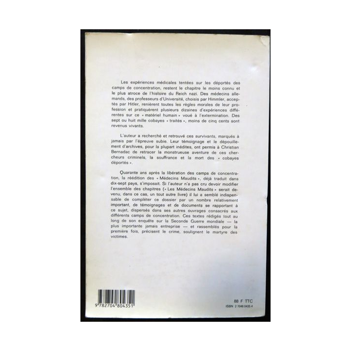 Les médecins maudits de Christian Bernadac aux éditions France-Empire 1985