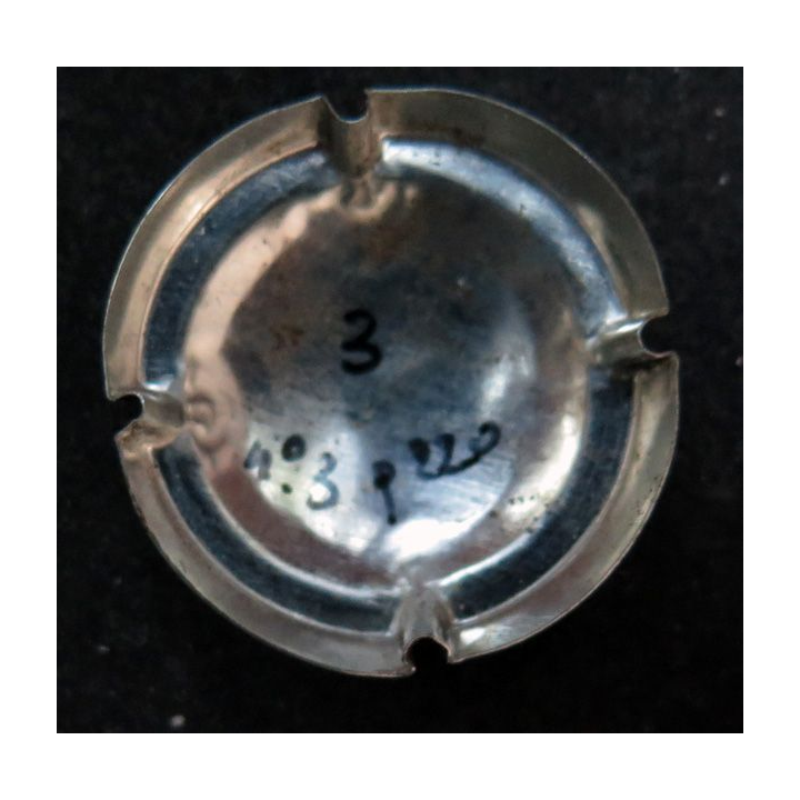 Capsule Muselet de bouteille de champagne LAHERTE Roland n° 3 Bordeaux foncé et crème