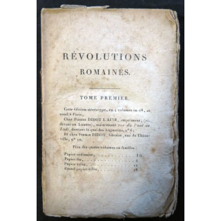 Révolutions romaines Tome premier par Vertot aux éditions Imprimerie Didot