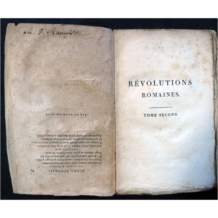 Révolutions romaines Tome second par Vertot aux éditions Imprimerie Didot