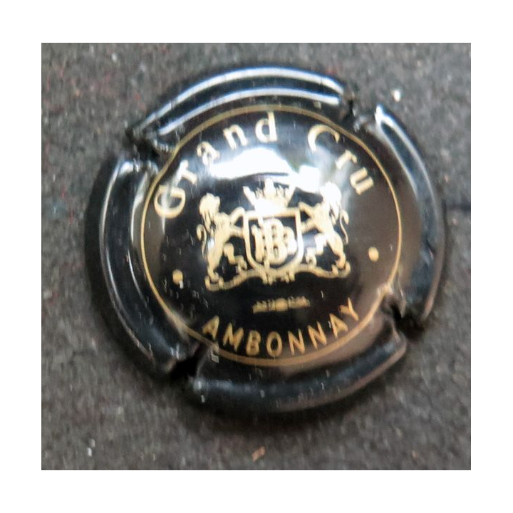 Capsule Muselet de bouteille de champagne BREMONT Bernard n° 9 Noir et Or