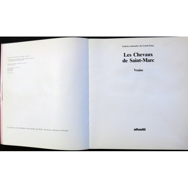 Les chevaux de Saint-Marc Venise Galerie nationales du Grand Palais éditions Olivetti