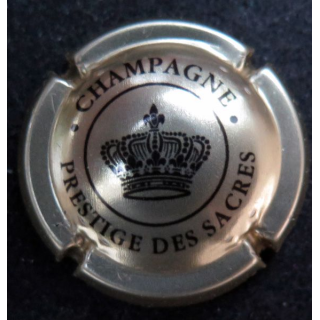 Capsule Muselet de bouteille de champagne PRESTIGE DES SACRES n° 27h Or pâle et noir