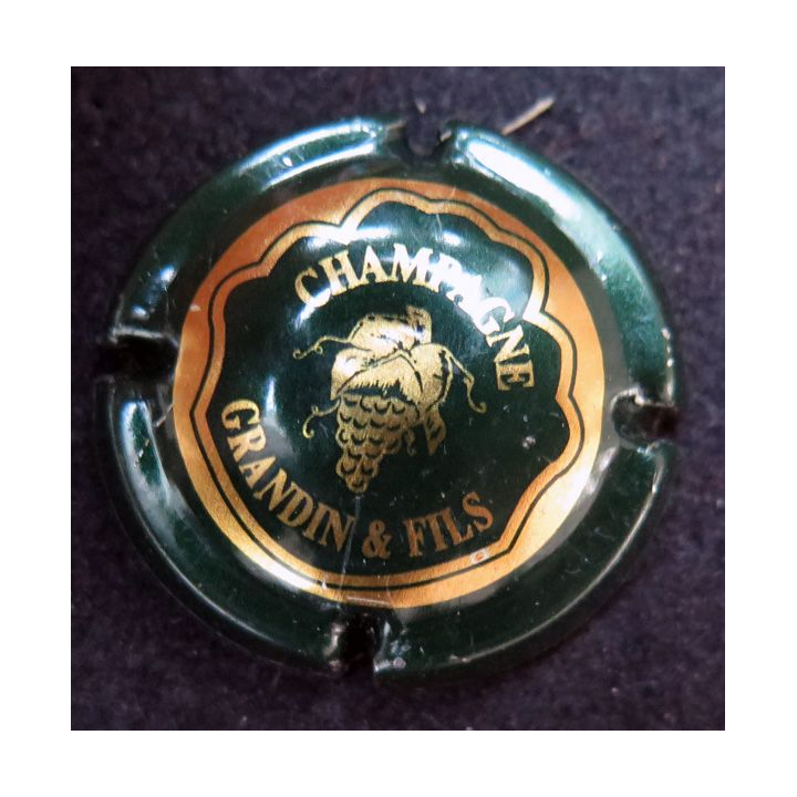 Capsule Muselet de bouteille de Champagne GRANDIN et Fils n° 2 vert foncé
