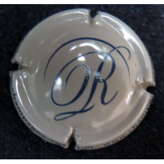 Capsule Muselet de bouteille de Champagne ROYER n° 7 crème inscription sur contour