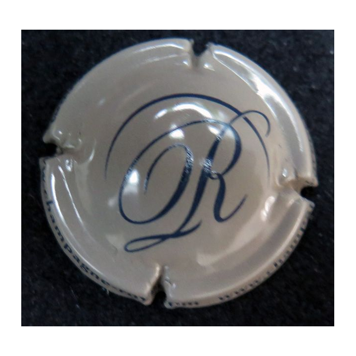 Capsule Muselet de bouteille de Champagne ROYER n° 7 crème inscription sur contour