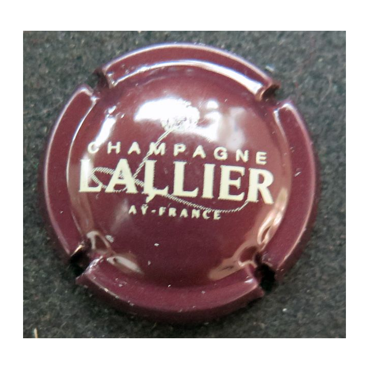 Capsule Muselet de bouteille de Champagne LALLIER n° 26 Prune foncé et crème