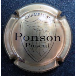 Capsule Muselet de bouteille de champagne PONSON Pascal n° 4 Or et Noir