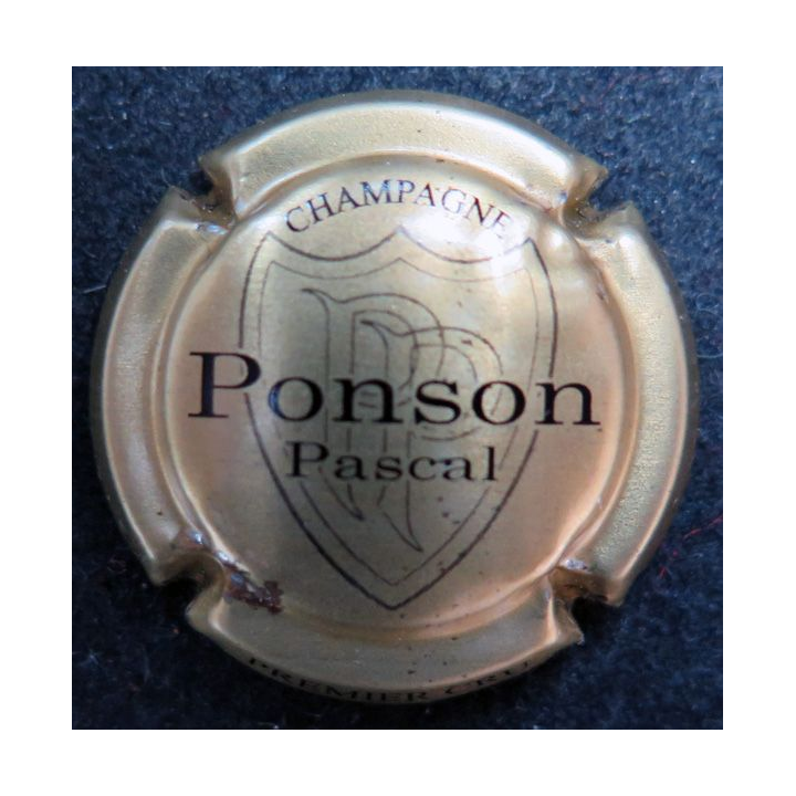 Capsule Muselet de bouteille de champagne PONSON Pascal n° 4 Or et Noir