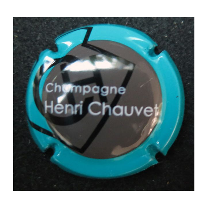 Capsule Muselet de bouteille de champagne CHAUVET Henri n° 17a ctr bleu turquoise