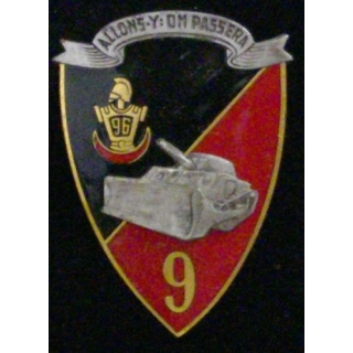9° RG : 9° RÉGIMENT DU GÉNIE (BANDEAU ARGENTÉ D ROM 999) ÉMAIL