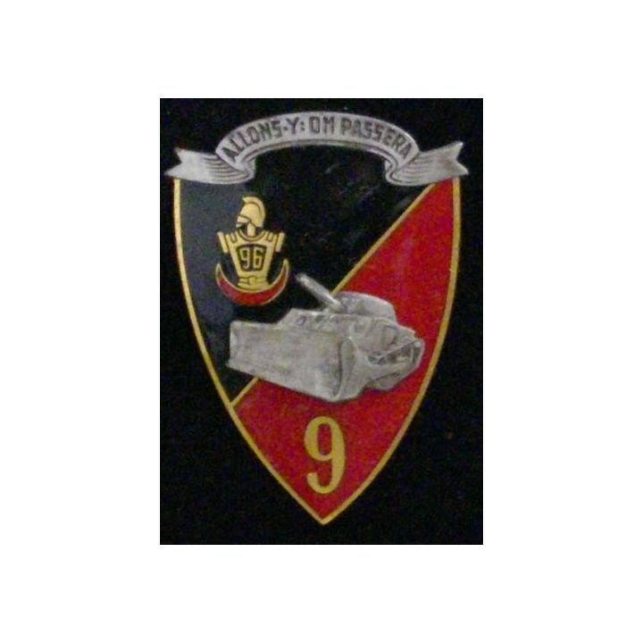 9° RG : 9° RÉGIMENT DU GÉNIE (BANDEAU ARGENTÉ D ROM 999) ÉMAIL