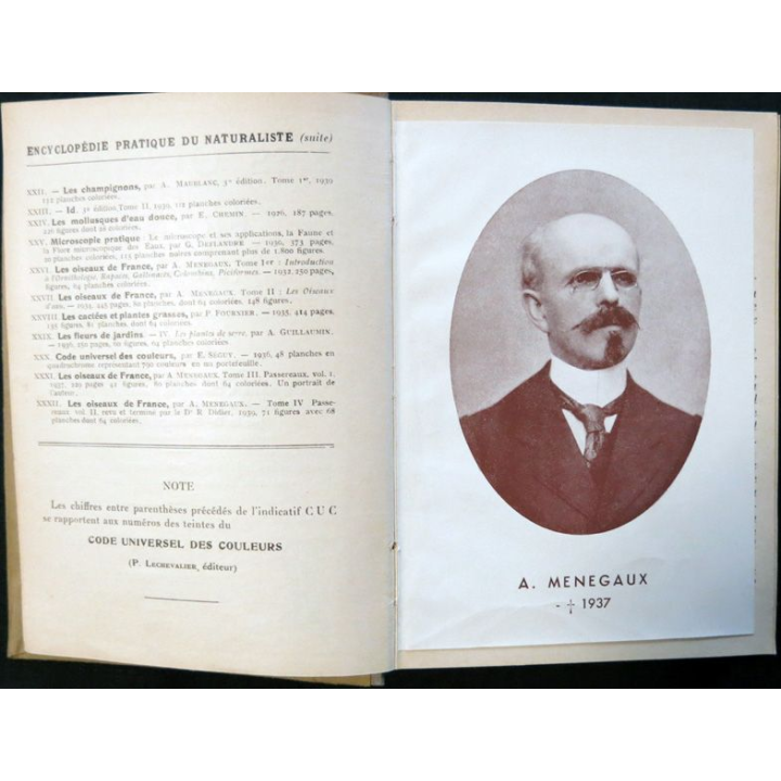Encyclopédie pratique du naturaliste Les oiseaux de France XXXII de A. Menegaux aux éditions Paul Lechevalier