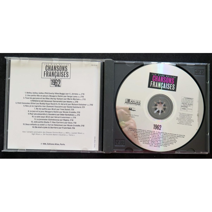 DISQUE CD 1962 Les plus belles chansons françaises