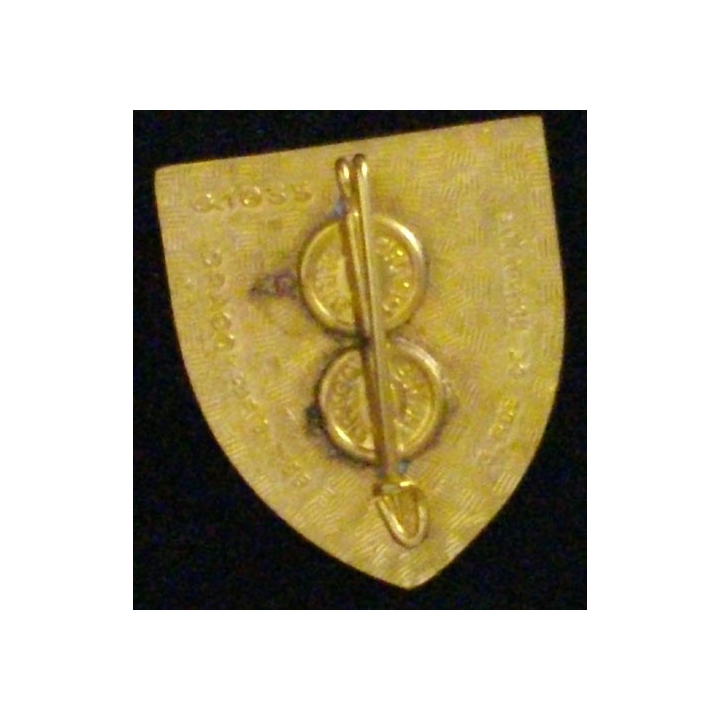 12° BG : insigne du 12° bataillon du génie RHIN en émail de fabrication Drago Romainville G. 1035 dos guilloché