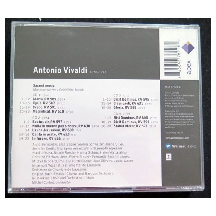 4 DISQUES CD VIVALDI Sacred music ensemble vocal de Lausanne