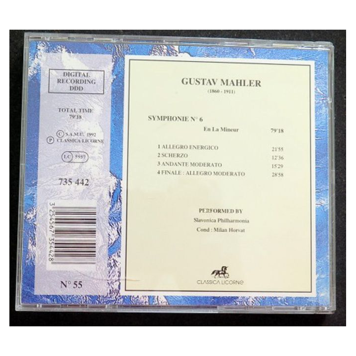 DISQUE CD MAHLER symphonie n° 6 "Tragique"