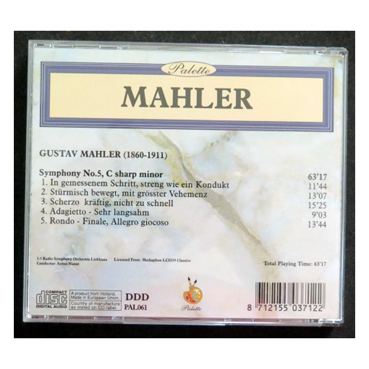 DISQUE CD MAHLER symphonie n° 5 