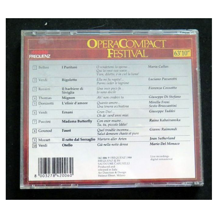 DISQUE CD OPERA COMPACT FESTIVAL n° 6