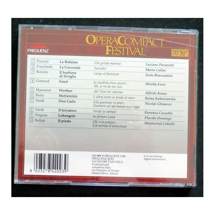 DISQUE CD OPERA COMPACT FESTIVAL n° 3