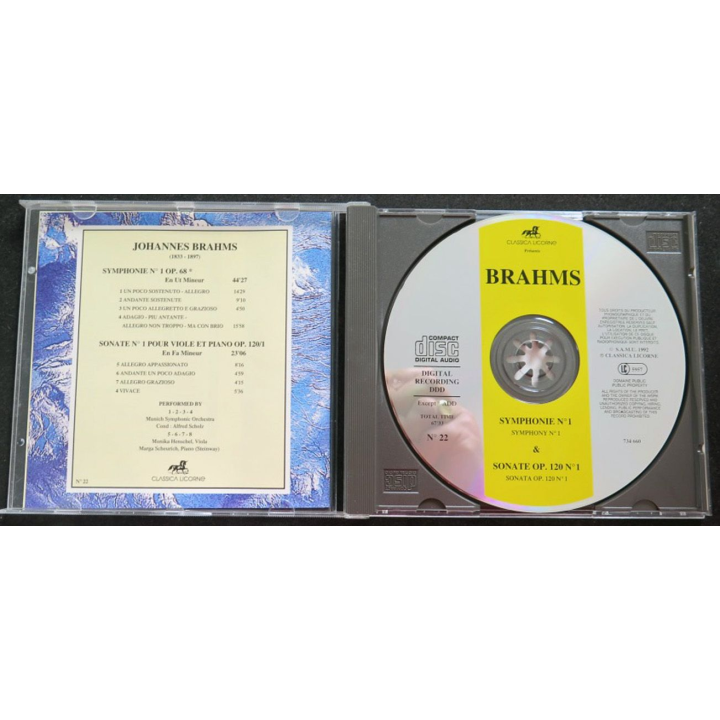 DISQUE CD BRAHMS Symphonie n° 1 & Sonate OP. 120 n° 1