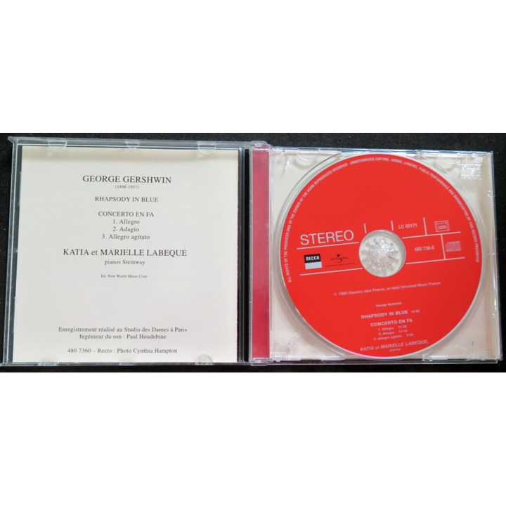 DISQUE CD Katia et Marielle Labeque Gershwin version pour deux pianos