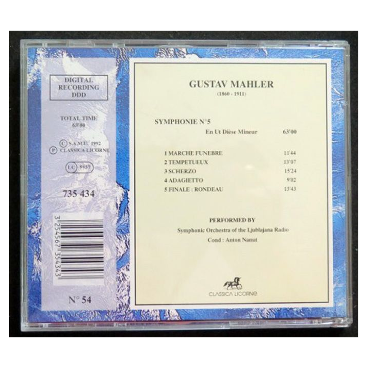 DISQUE CD MAHLER symphonie n° 5