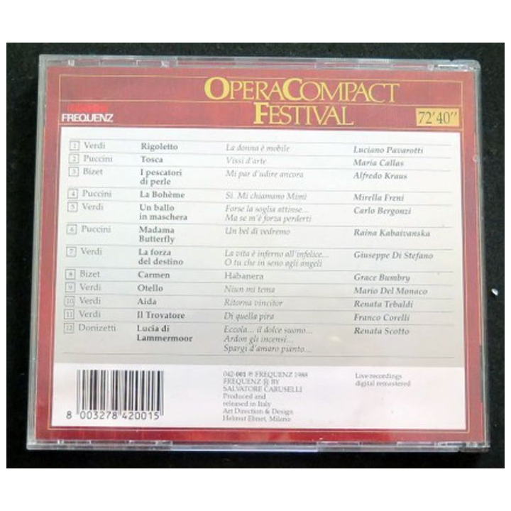 DISQUE CD OPERA COMPACT FESTIVAL n° 1