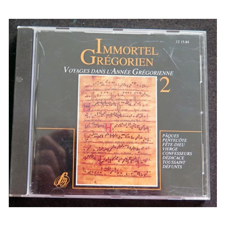 DISQUE CD Immortel Grégorien n° 2 Voyage dans l'année grégorienne