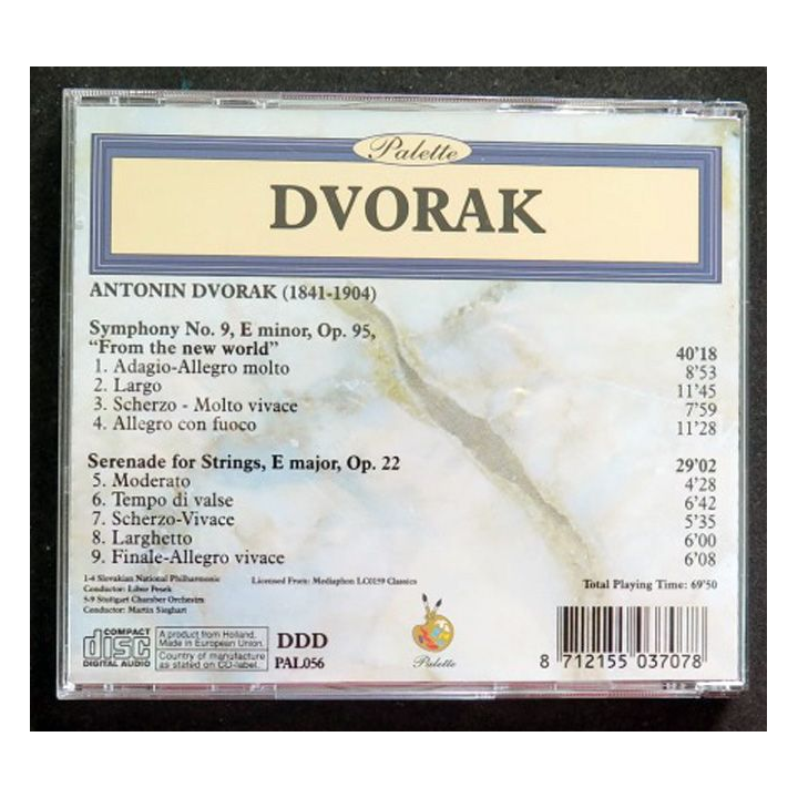 DISQUE CD DVORAK Symphonie n° 9 "From the new world"