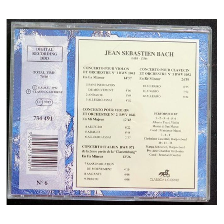 DISQUE CD BACH les grands concertos 