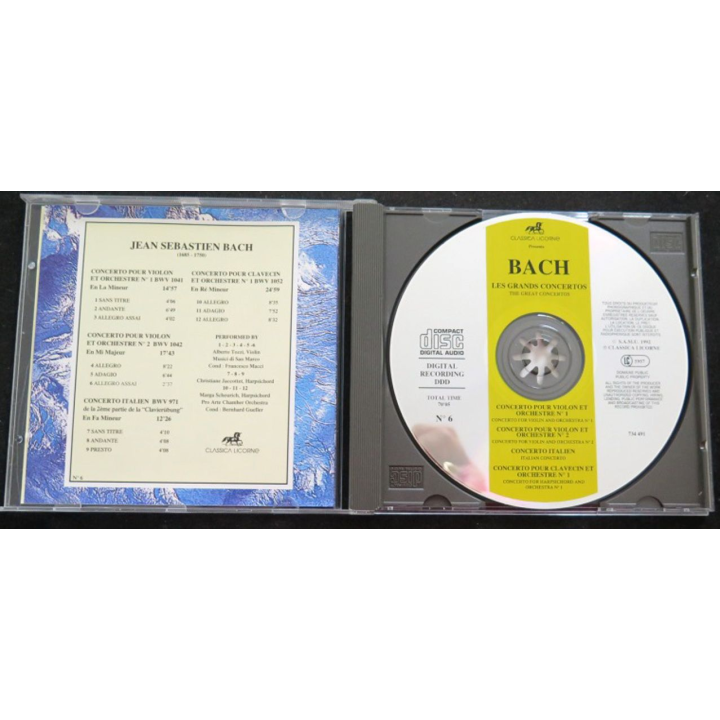 DISQUE CD BACH les grands concertos 