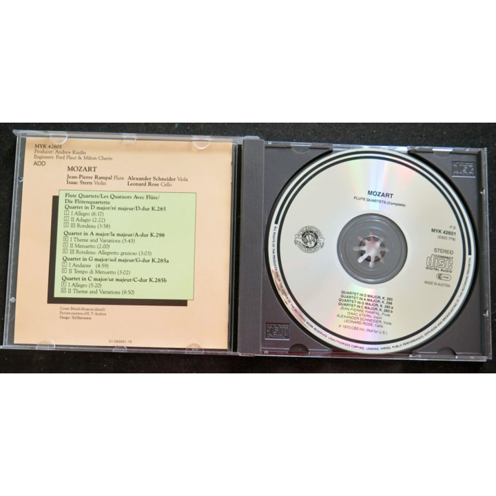 DISQUE CD MOZART Les quatuors avec flute
