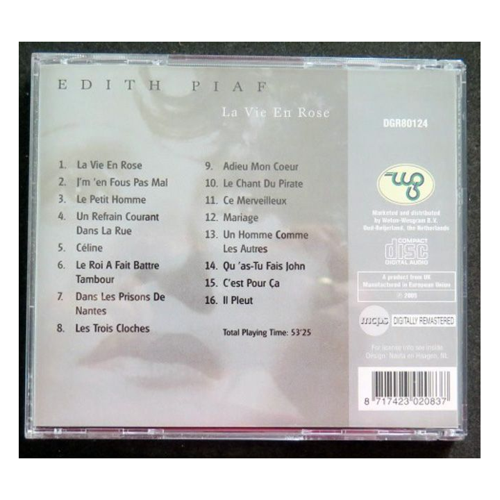 DISQUE CD Edith Piaf La vie en Rose