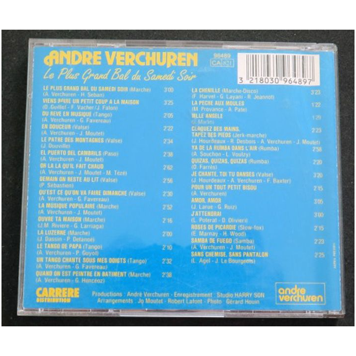 DISQUE CD André Verchuren la plus grand bal du Samedi soir