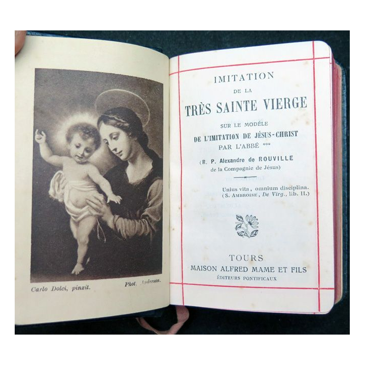 Imitation de la Très Sainte Vierge par A. de Rouville de la compagnie de Jésus en cuir 1928 