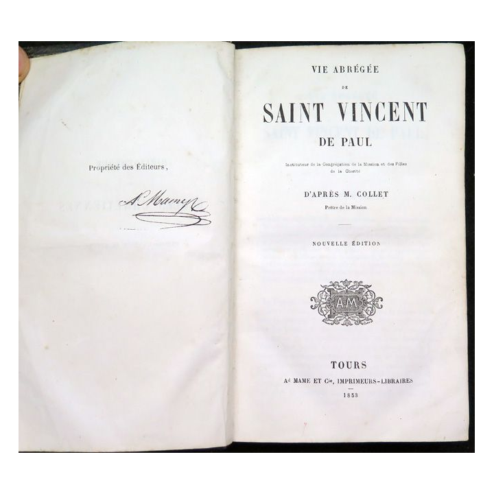 Vie abrégée de Saint Vincent de Paul d'après M. Collet 1853