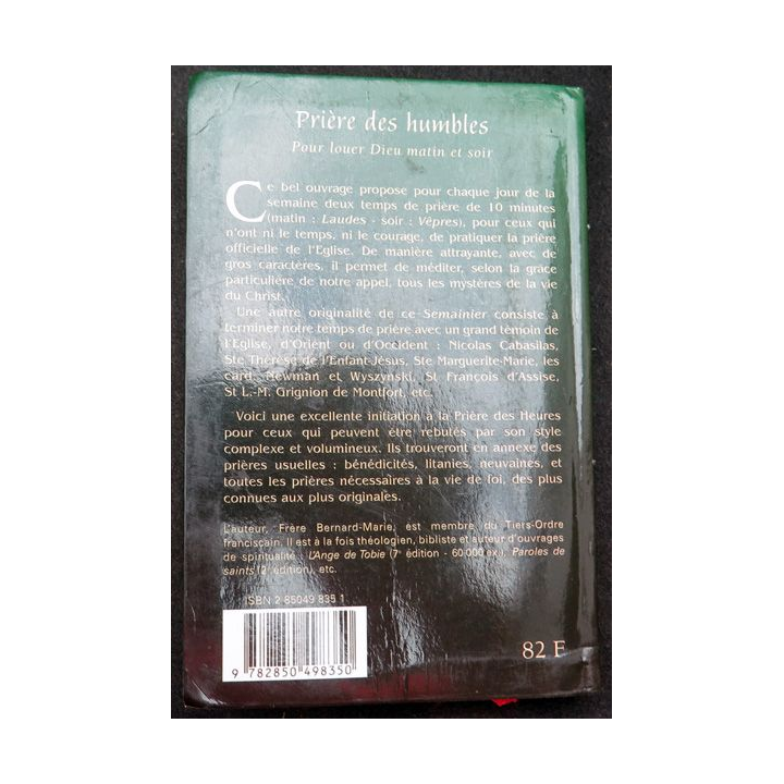 Prière des Humbles de Frère Bernard-Marie aux Editions Saint Paul 2000