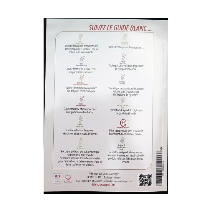 Guide Blanc 2022 tables et auberges l'art du bien manger local
