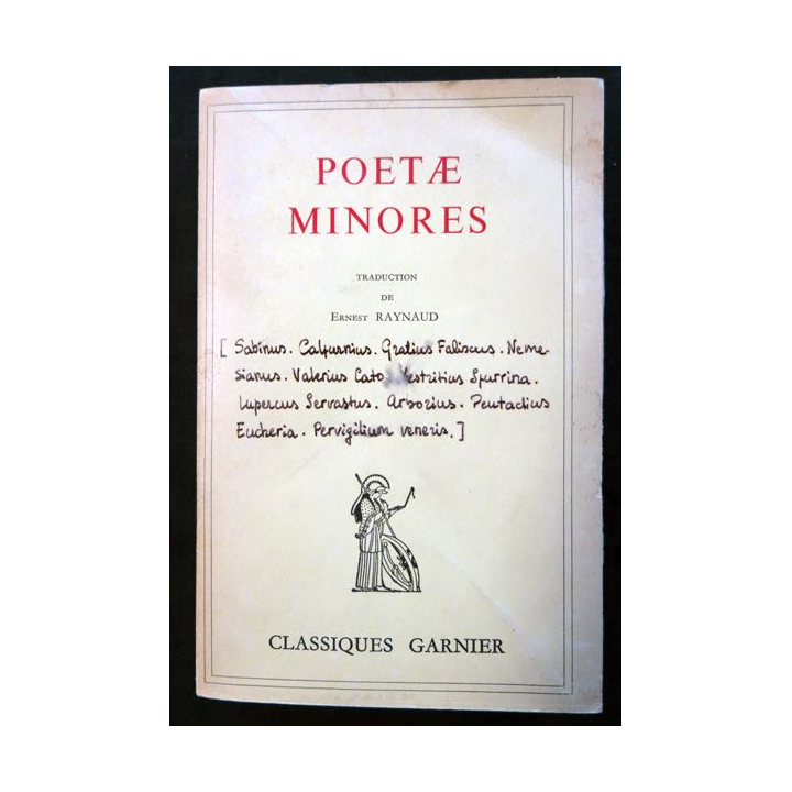 Poetae Minores Par Ernest Raynaud Librairie Garnier Frères année 1931